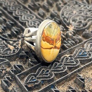 Vintage  925. Jasper  Ring
